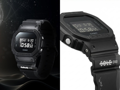 The Casio G-Shock x Sole DXB collab watch, pictured against black and white backgrounds. (Image source: gshock_mea on Instagram - edited)