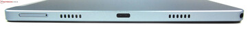 Right: microSD/SIM slot, speakers, USB-C 2.0