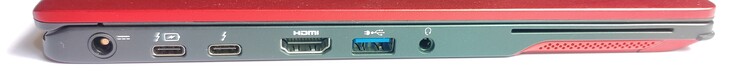 Left side: power, 2x Thunderbolt 3, HDMI, 1x USB Type-A 3.1 Gen1, 3.5-mm audio port, smart card reader