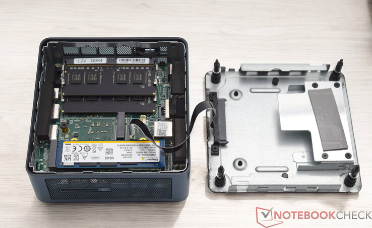 The Geekom Mini IT13 2025 Edition with opened up bottom