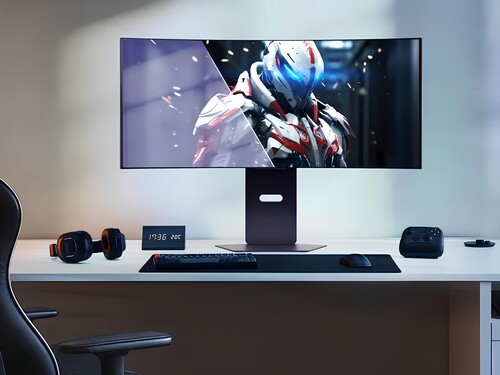 34-inch curved ultrawide LG OLED gaming monitor shown on desktop
