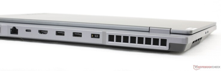 Rear: Gigabit RJ-45, USB-C 3.2 Gen. 2 w/ DisplayPort 1.4 + Power Delivery, HDMI 2.1, 2x USB-A 3.2 Gen. 1, AC adapter