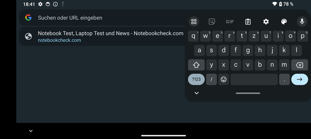 Keypad in landscape mode