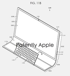 The keyboard can slide out during use. (Image Source: Patently Apple)