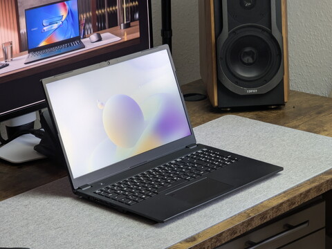Schenker Connect 15 on a grey surface on the desk