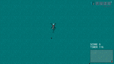 FUZE4: A 2D top-down helicopter rescue game that was made in 48 hours. (Source: SwitchedOn)