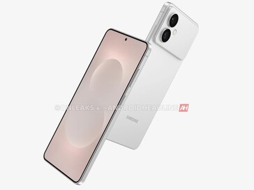 Unofficial render showing the another angle of the rumored Galaxy S26 Edge. (Image source: OnLeaks via Android Headlines)