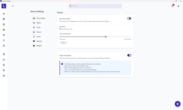 Automatic blue light "eye care" settings