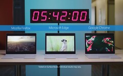 A screenshot showing Microsoft's latest browser test. (Source: YouTube)