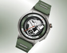 The OnePlus Watch 4 in its Evergreen Titanium finish.