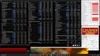 The KFA2 GeForce RTX 5070 Ti 1-Click OC during the stress test