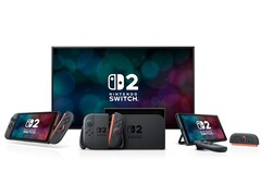 Nintendo Switch 2 handheld and dock with Joy Con 2 controllers. (Image source: Amazon)