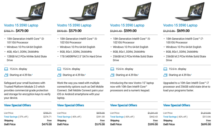 Dell Vostro 15 3590 sale. (Image source: Dell)