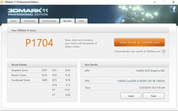 3DMark 11 results after running our combined stress test