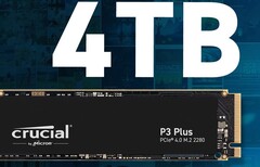 B&H Photo Video has the large 4TB version of the Crucial P3 Plus SSD on sale for US$215 (Image: Crucial)