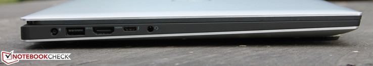 left: power supply, USB 3.0, HDMI, USB Type-C Gen. 2 + Thunderbolt 3, 3.5-mm combined audio jack