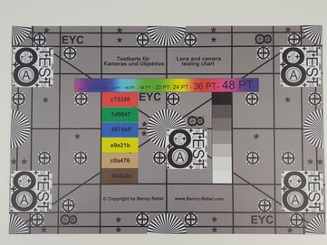 Samsung Galaxy Note 8: Test chart photo (telephoto lens)