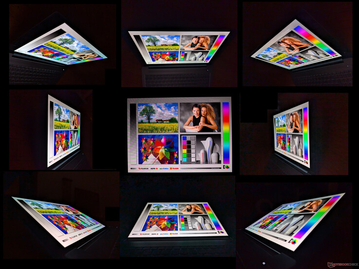 Wide OLED viewing angles. A rainbow effect becomes visible from extreme angles