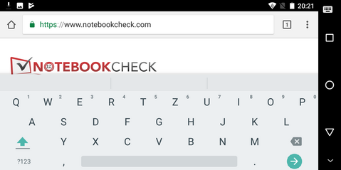 On-screen keyboard in landscape mode