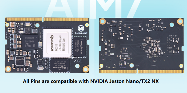 The BPI-AIM7 is a fairly conventional compute module (Image source: Banana Pi)