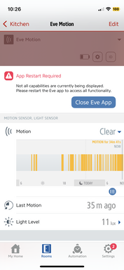 Without a restart after a migration, the Eve app behaves a bit strangely.