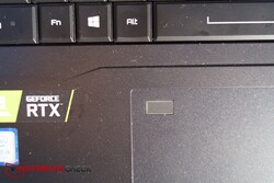 A closer look at the fingerprint sensor on the Schenker XMG Ultra 17