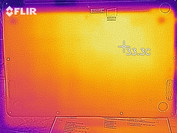 Bottom case surface temperatures at idle