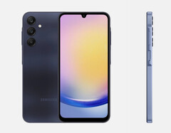 The Samsung Galaxy A25 in one of its three launch colours. (Image source: WinFuture &amp; Roland Quandt)