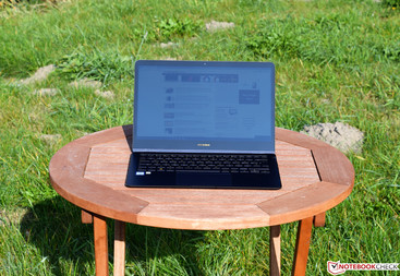 The Asus ZenBook Flip S in the sun