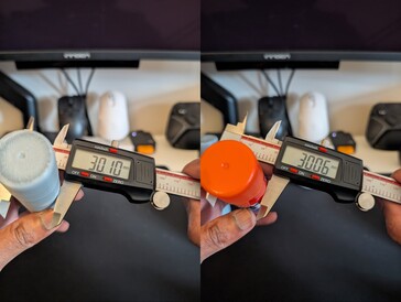 Diameter of 3D printed glue stick (left) vs original glue stick (right)