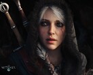 The Witcher 4 Ciri close-up promotional image with two swords in the background
