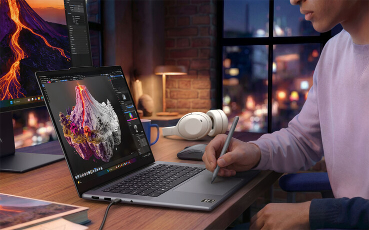 The laptop's haptic trackpad also serves as a small drawing pad.