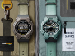 Both Casio G-Shock models feature straps made from recyclable materials and dyed with natural color. (Image source: Casio)