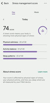 The new Fitbit Stress management score page. (Image source: u/KeyAd5197 via Reddit)