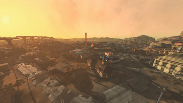 Image from Long 15 - NCR Expansion showing a city. (Image source: ToxicWhiteout - Nexus Mods)