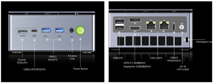 The external interfaces of the GMKtec NucBox M7 Ultra (Source: GMKtec)