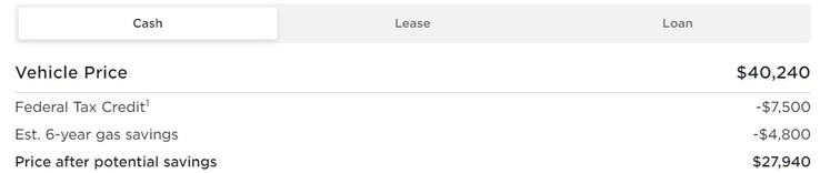 The new Model 3 base price after full tax credit and before state incentives