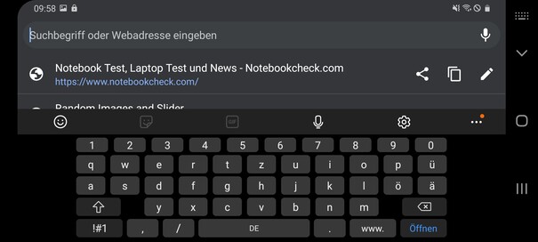 Keyboard in landscape mode