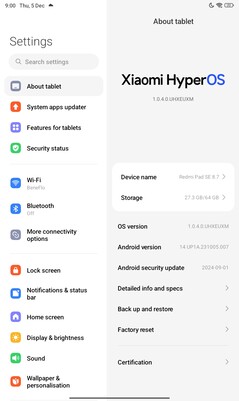 Xiaomi Redmi Pad SE 8.7 software