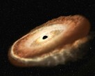 An image showing a black hole in the universe.