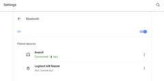 Chrome OS now has a Bluetooth battery bar. (Source: XDA)