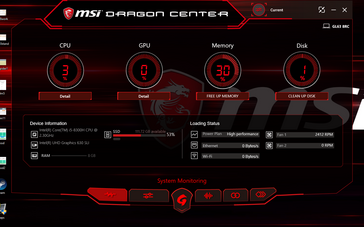 Annoyingly, core temperatures are not visible until clicking the 'Detail' option