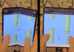 Foldy Bird, created by Rebane, is a special version of Flappy Bird that makes foldable users literally flap their screens. (Image source: @Rebane2001 via X, edited)