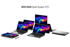 The GPD Duo will be available with AMD Zen 4 or Zen 5 APUs. (Image source: GPD)
