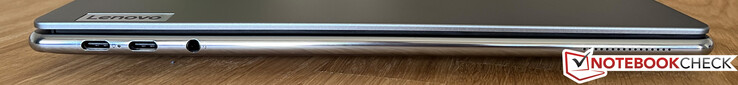Left side: 2x USB-C 4.0 (40 Gbps, Power Delivery 3.0, DisplayPort Alt mode 1.4), 3.5 mm stereo