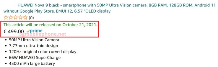 Some new leaks point to a launch for the Huawei Nova 9 series in Europe. (Source: Mobilissimo.ro, 5GMobilePhone.net)