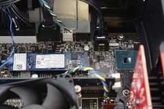 Motherboard supports up to three SATA drives