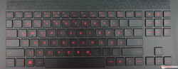 The keyboard in the HP Omen 15