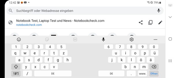 Keyboard in landscape mode