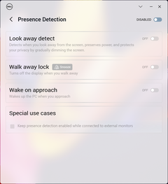 Presence Detection options